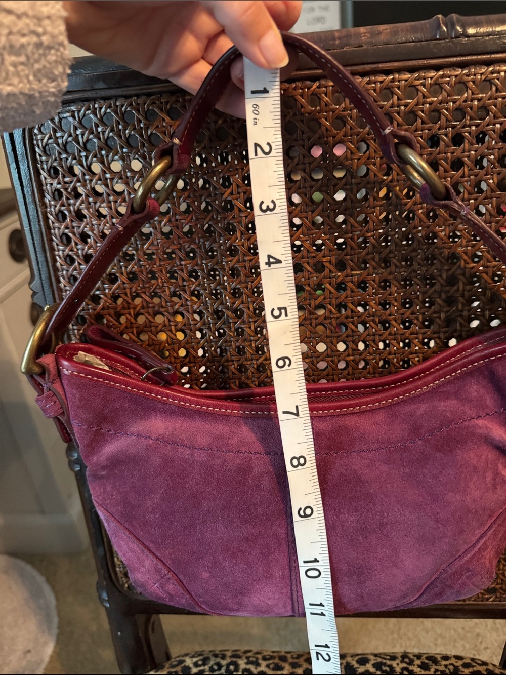 Coach Plum Suede mini hobo Bag with Brass Hardware - Picture 15 of 15